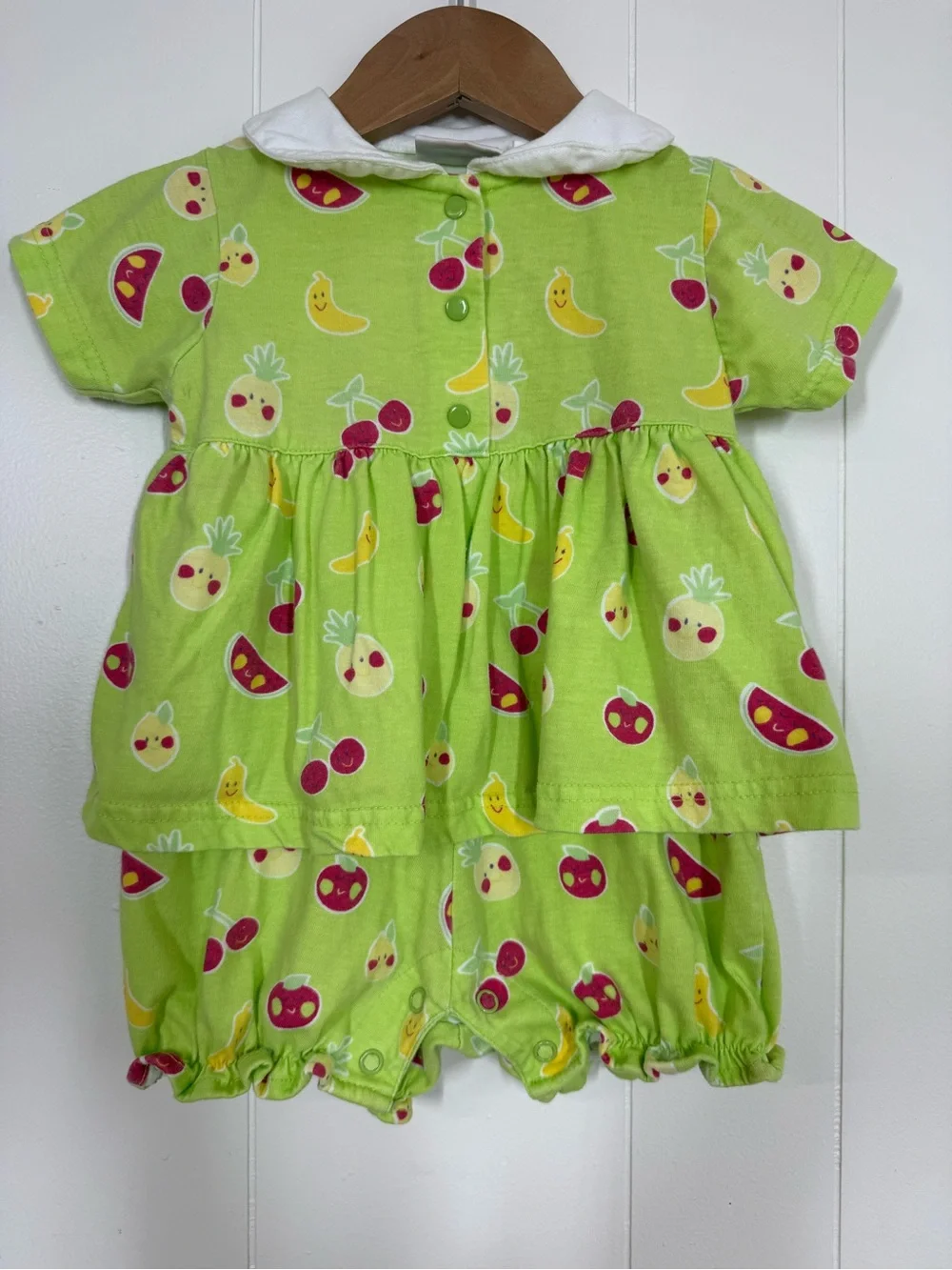 Small Steps Vintage Fruit Print Romper